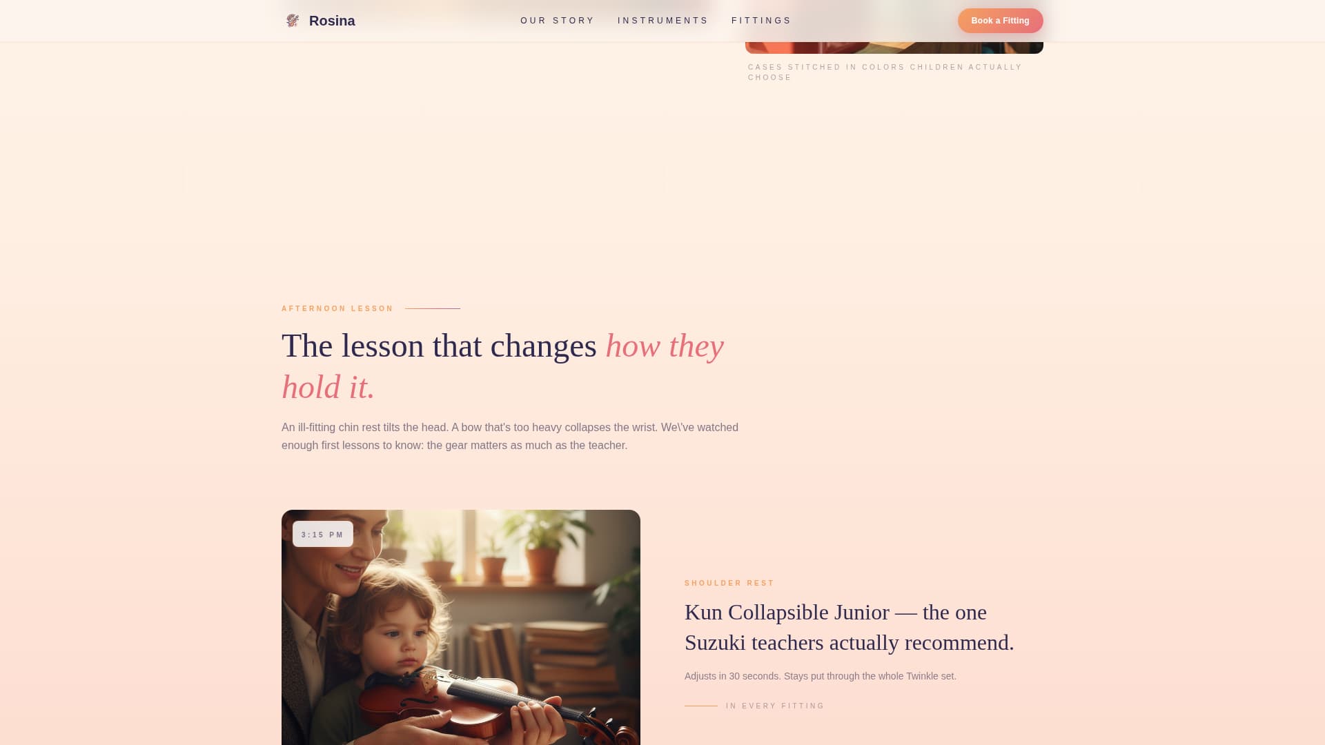 Kids Violin Booking Website Template