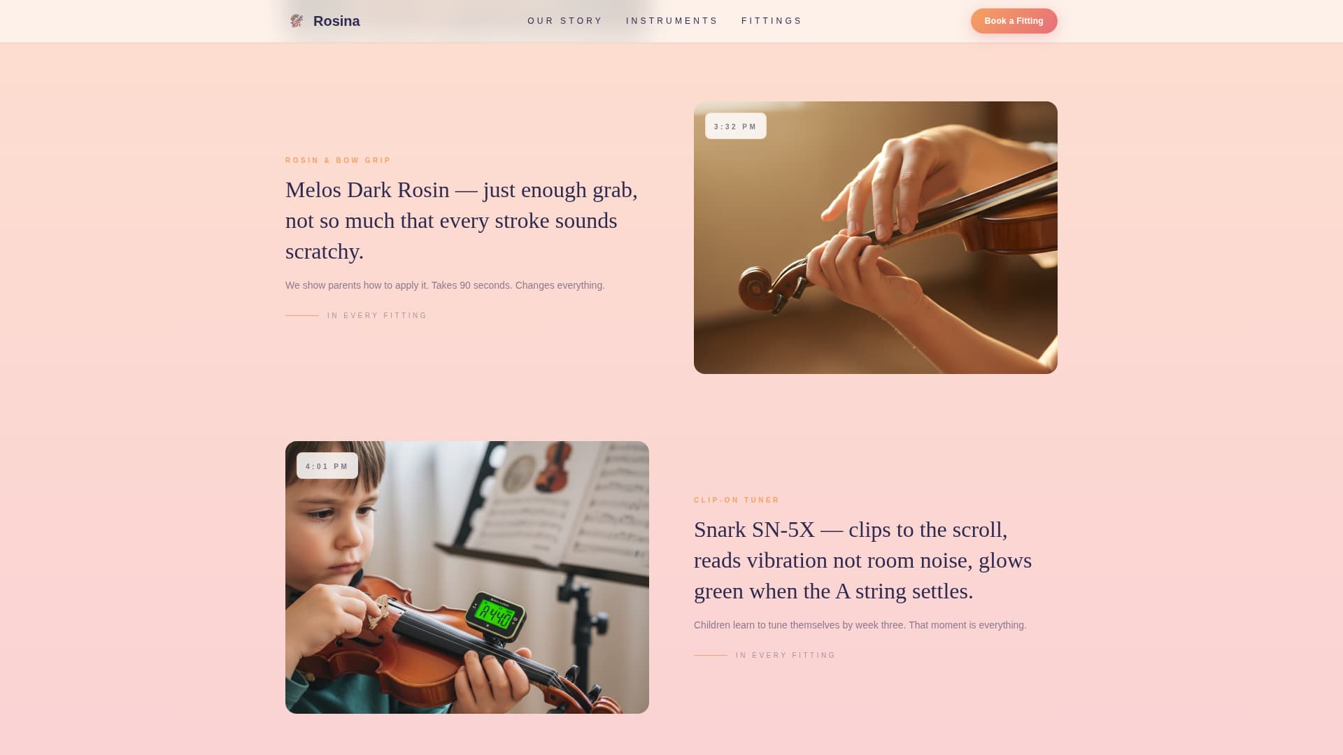 Kids Violin Booking Website Template