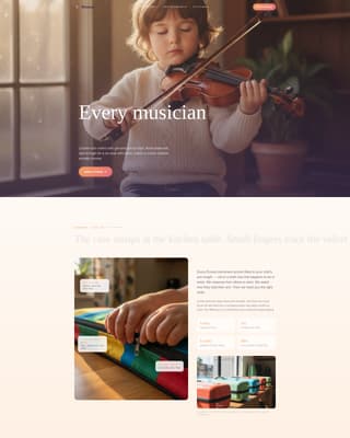 Kids Violin Booking Website Template
