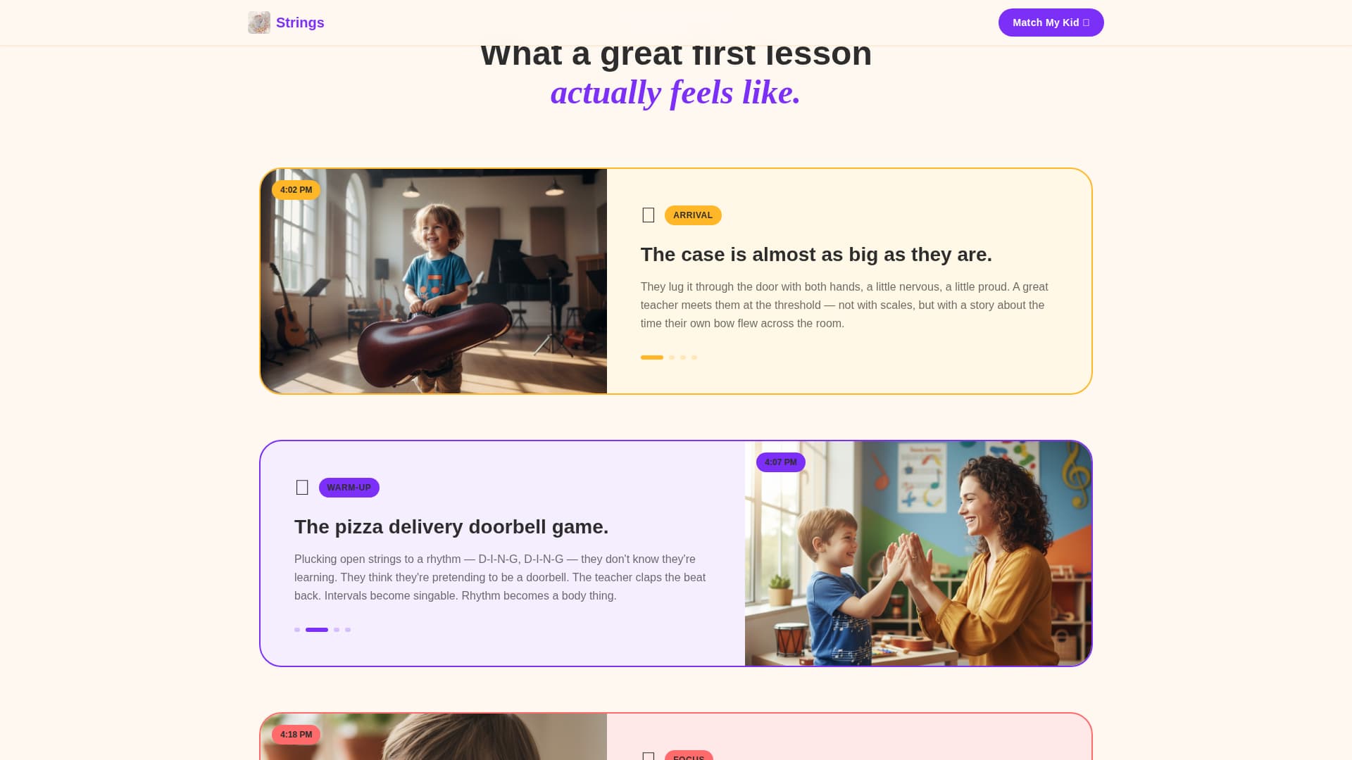 Strings - Playful Violin Landing Page Template