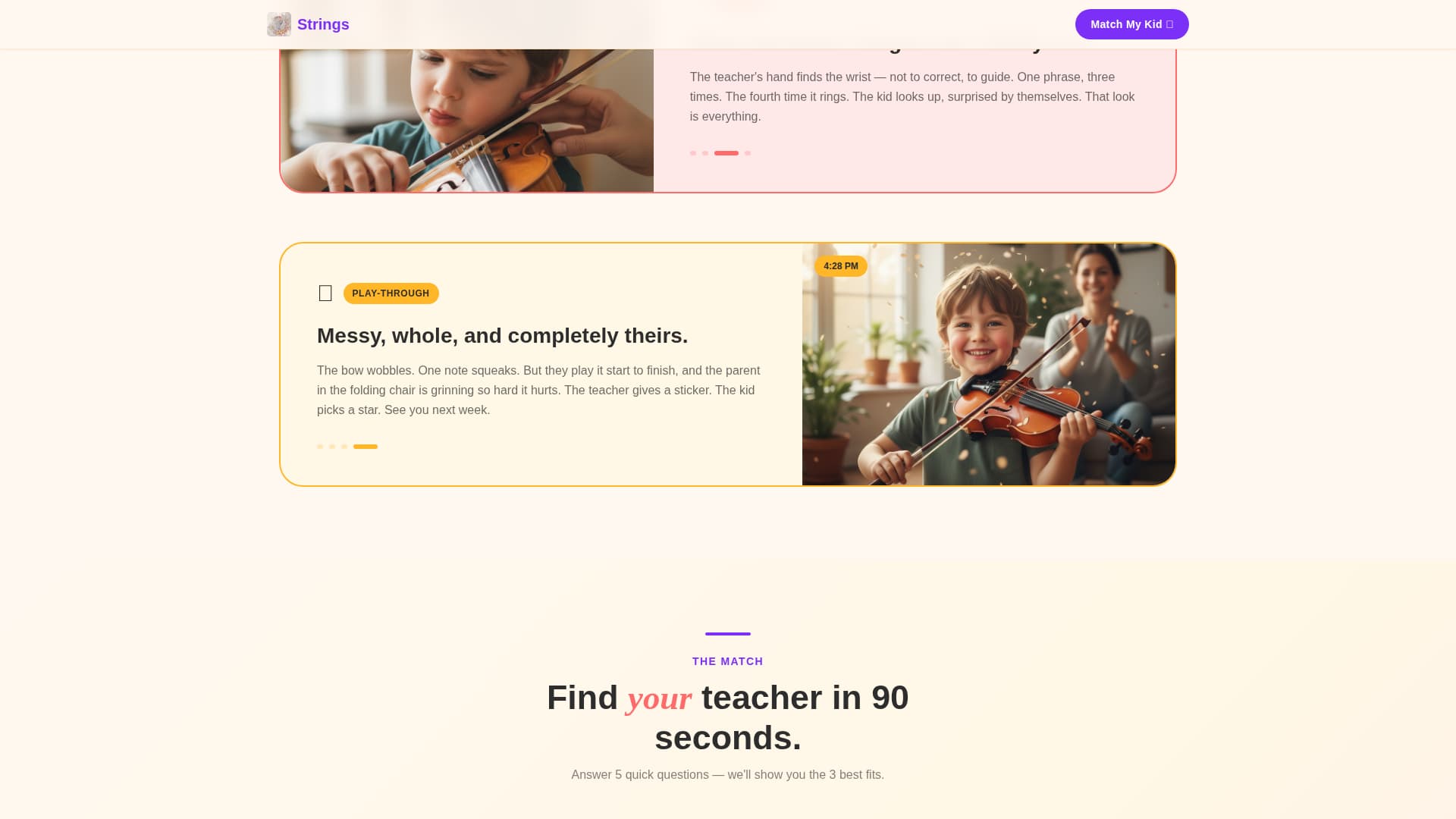 Strings - Playful Violin Landing Page Template