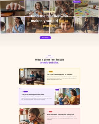 Kids Violin Specialist Booking Website Template