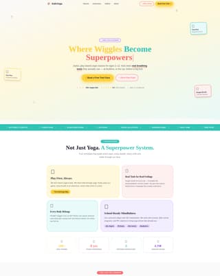 Namaste - Joyful Kids Yoga Landing Page Template