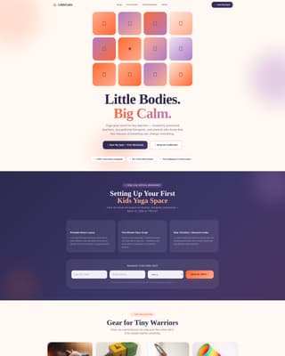 Little Calm - Playful Kids Yoga Landing Page Template