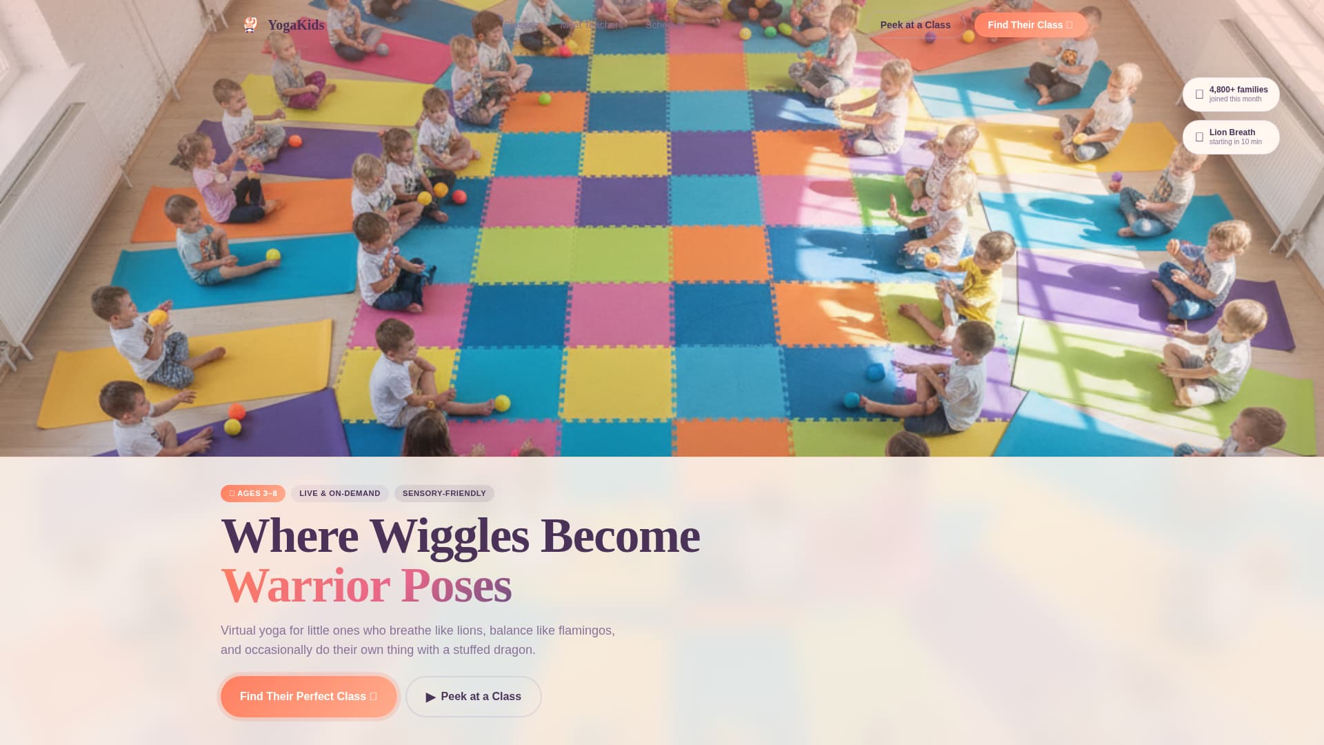 Namaste - Playful Kids Yoga Landing Page Template