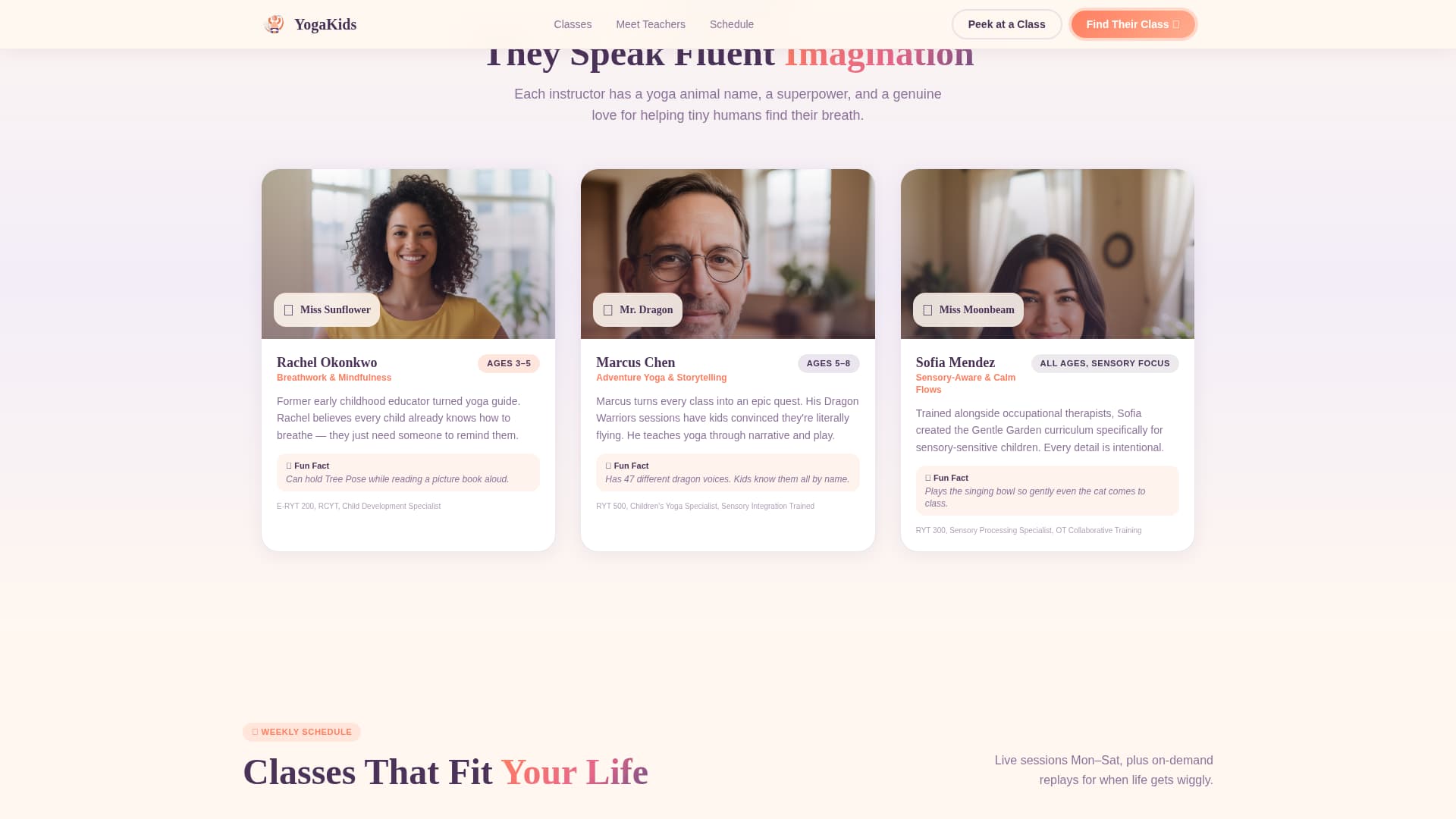 Namaste - Playful Kids Yoga Landing Page Template