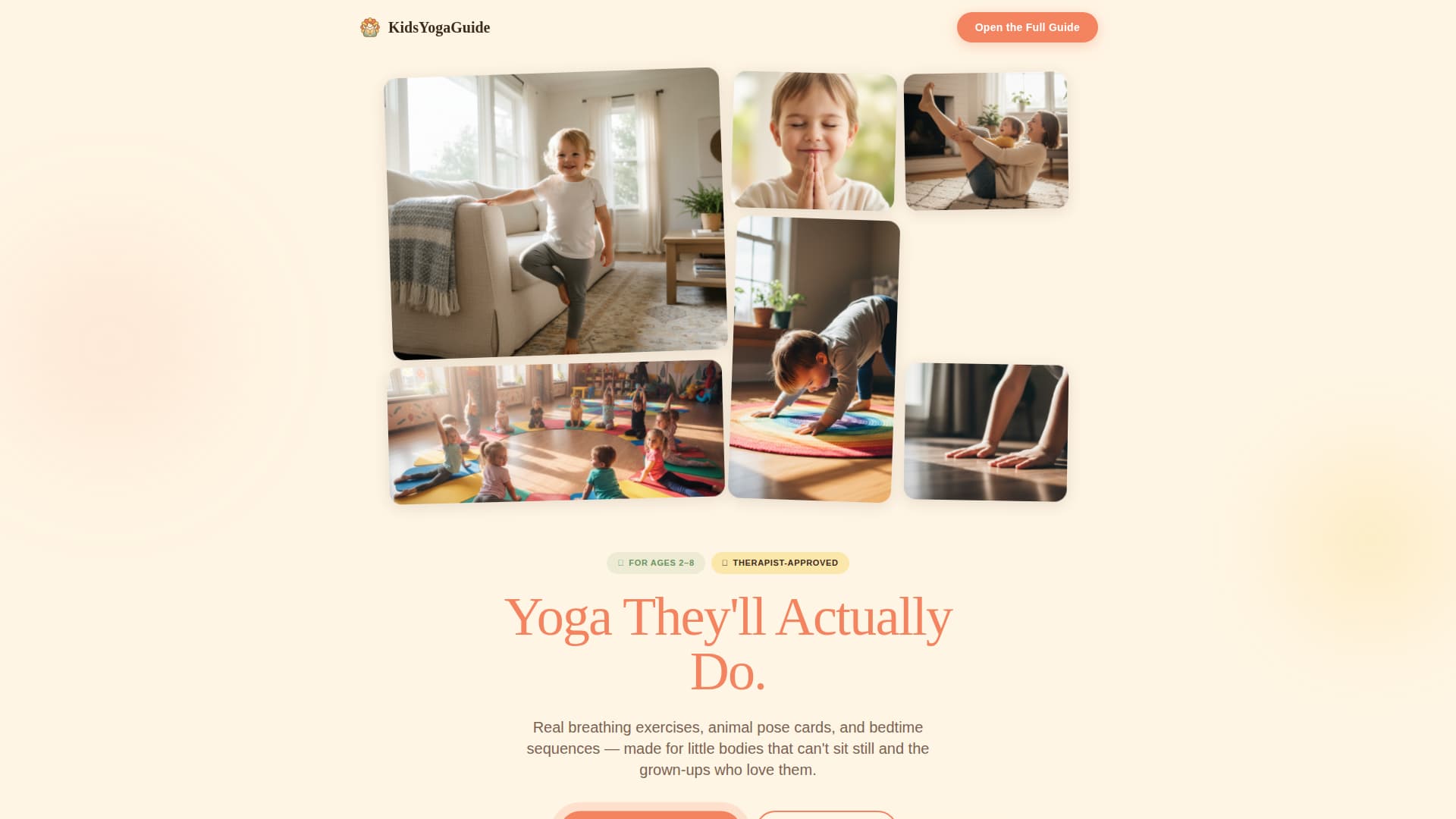 Namaste — Peaceful Children's Yoga Landing Page Template