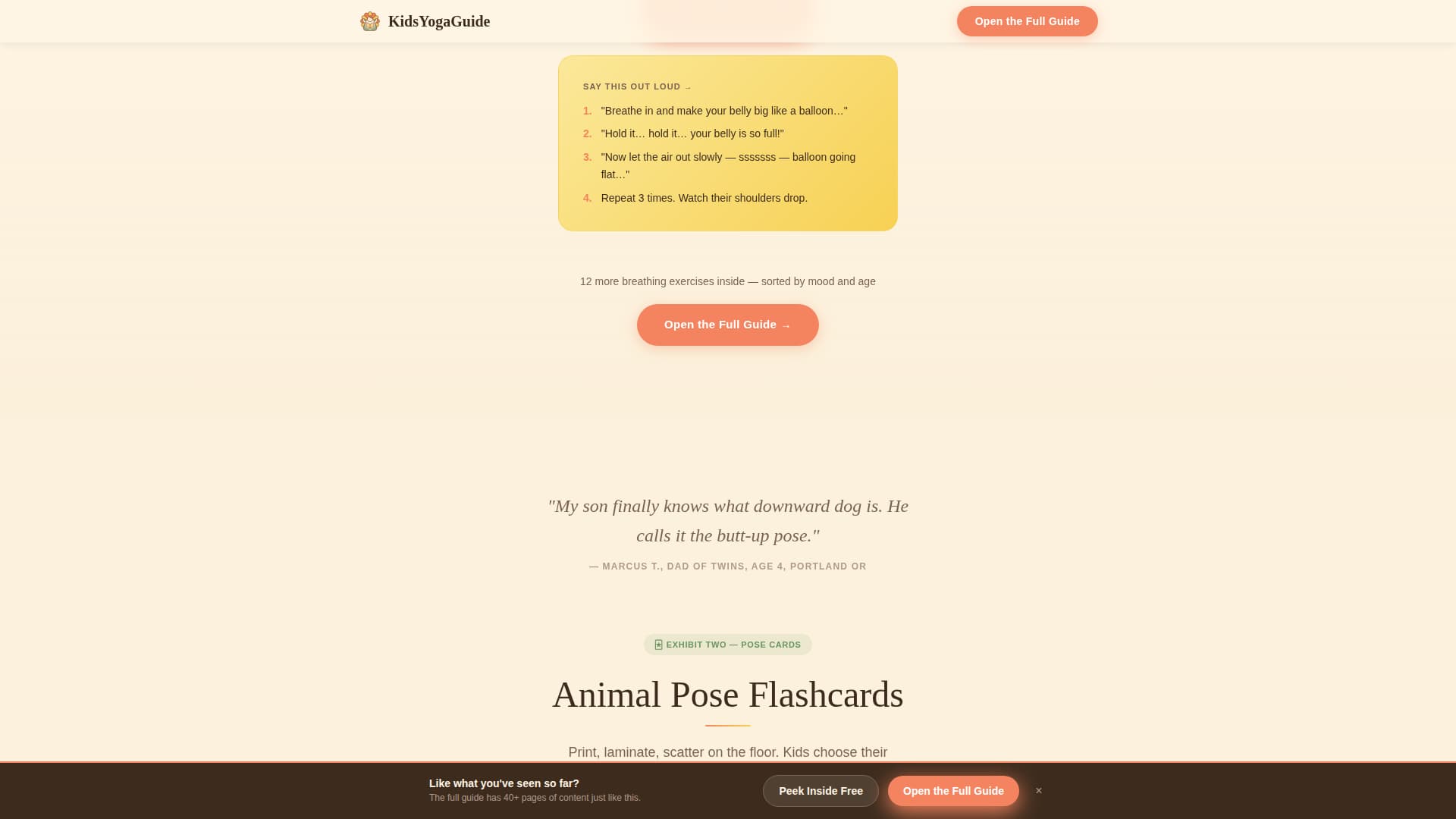 Namaste — Peaceful Children's Yoga Landing Page Template
