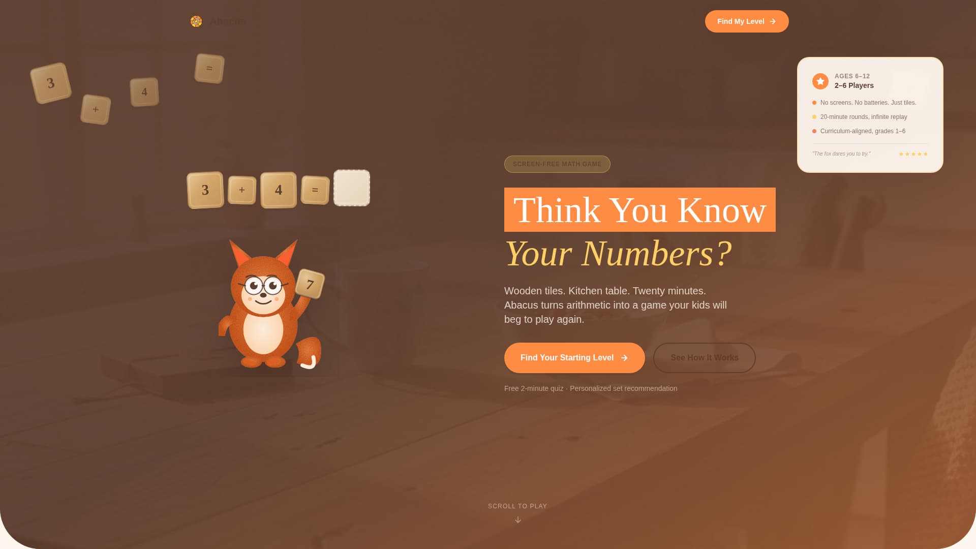 Abacus - Engaging Math Game Landing Page Template