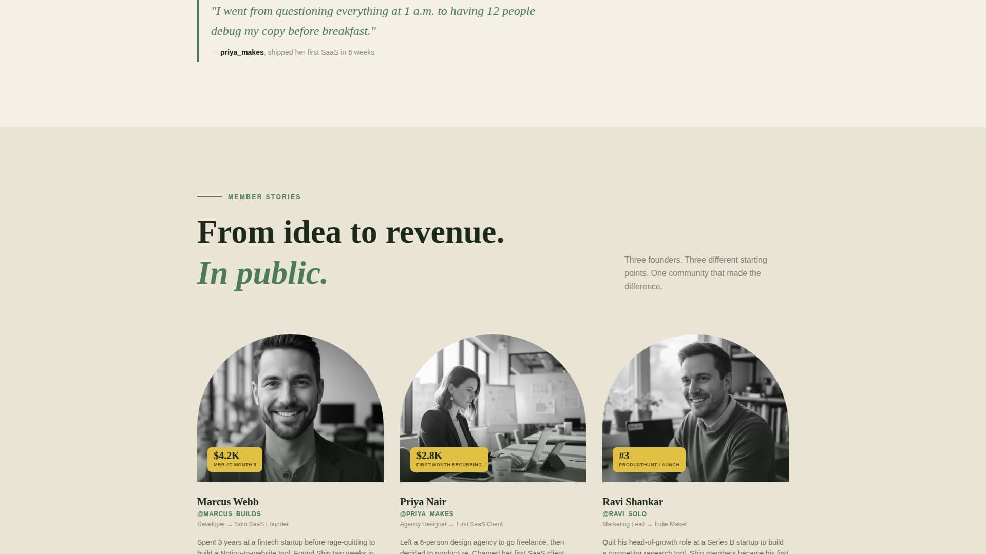 Ship - Thriving Founders Landing Page Template