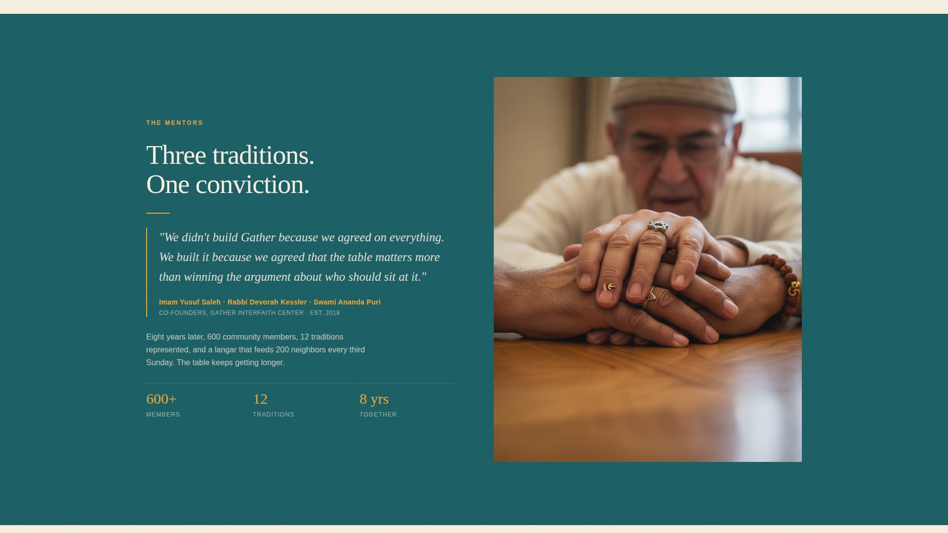 Gather - Welcoming Interfaith Landing Page Template