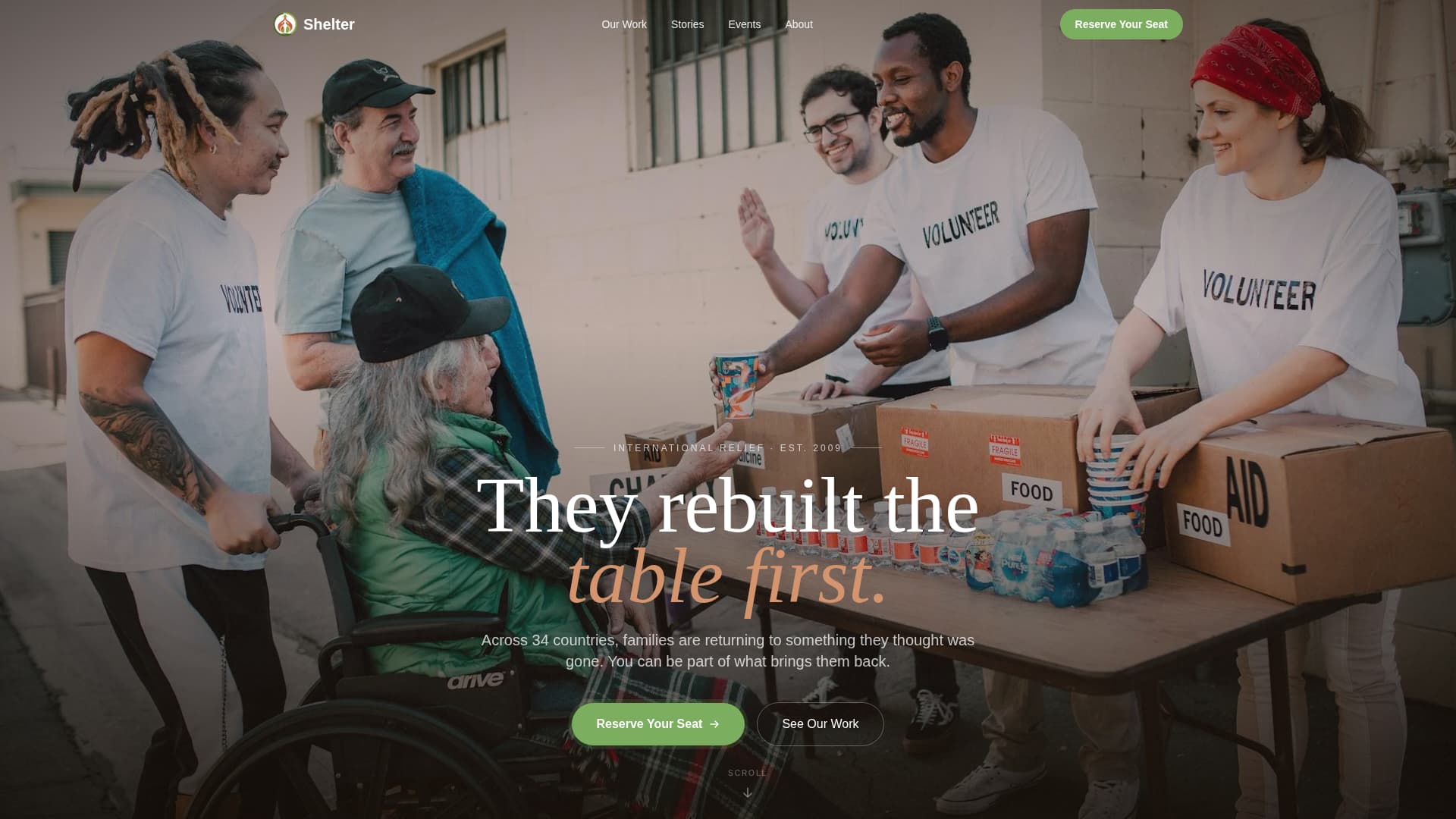 Shelter - Heartfelt Relief Landing Page Template