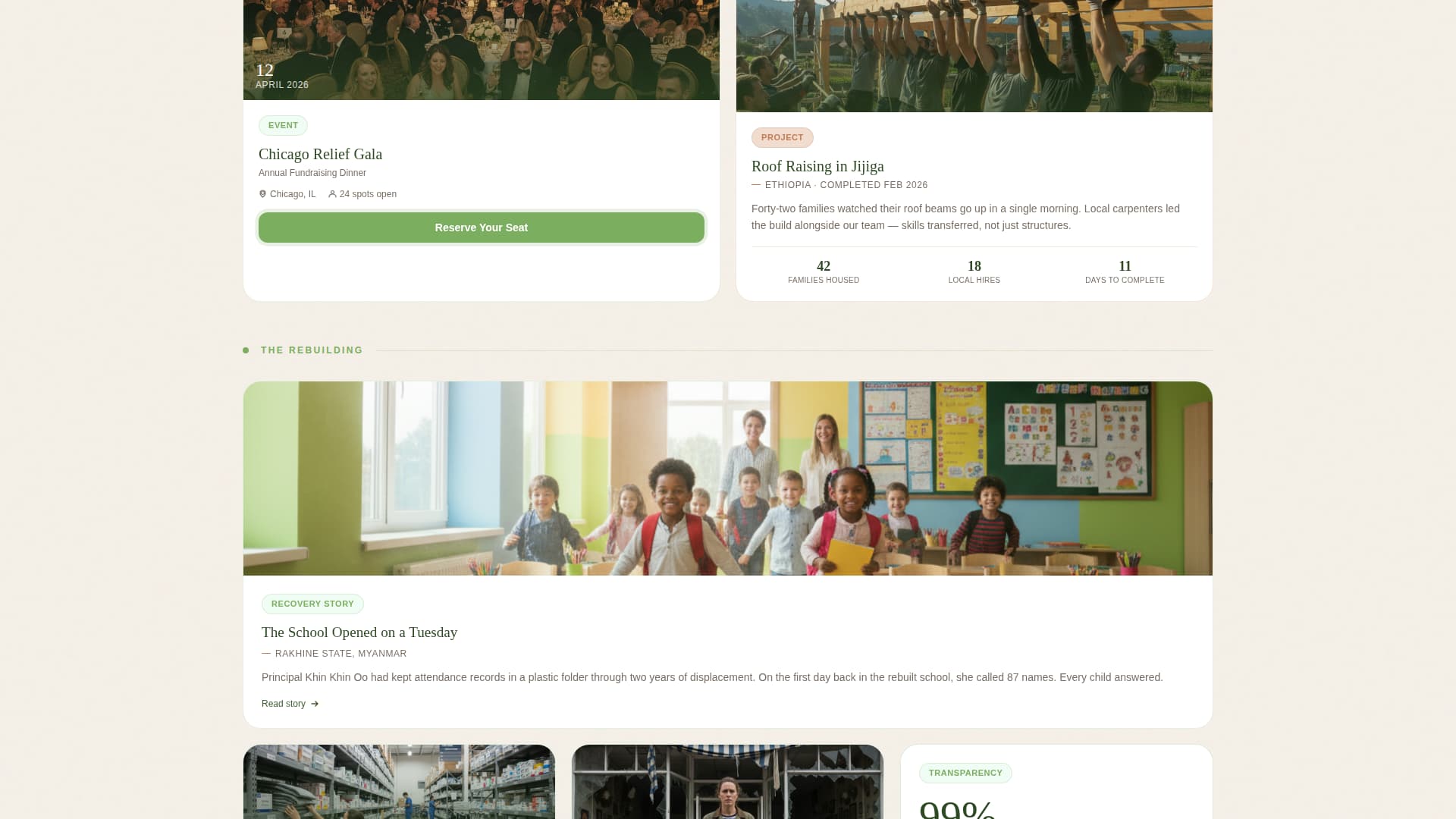 Shelter - Heartfelt Relief Landing Page Template