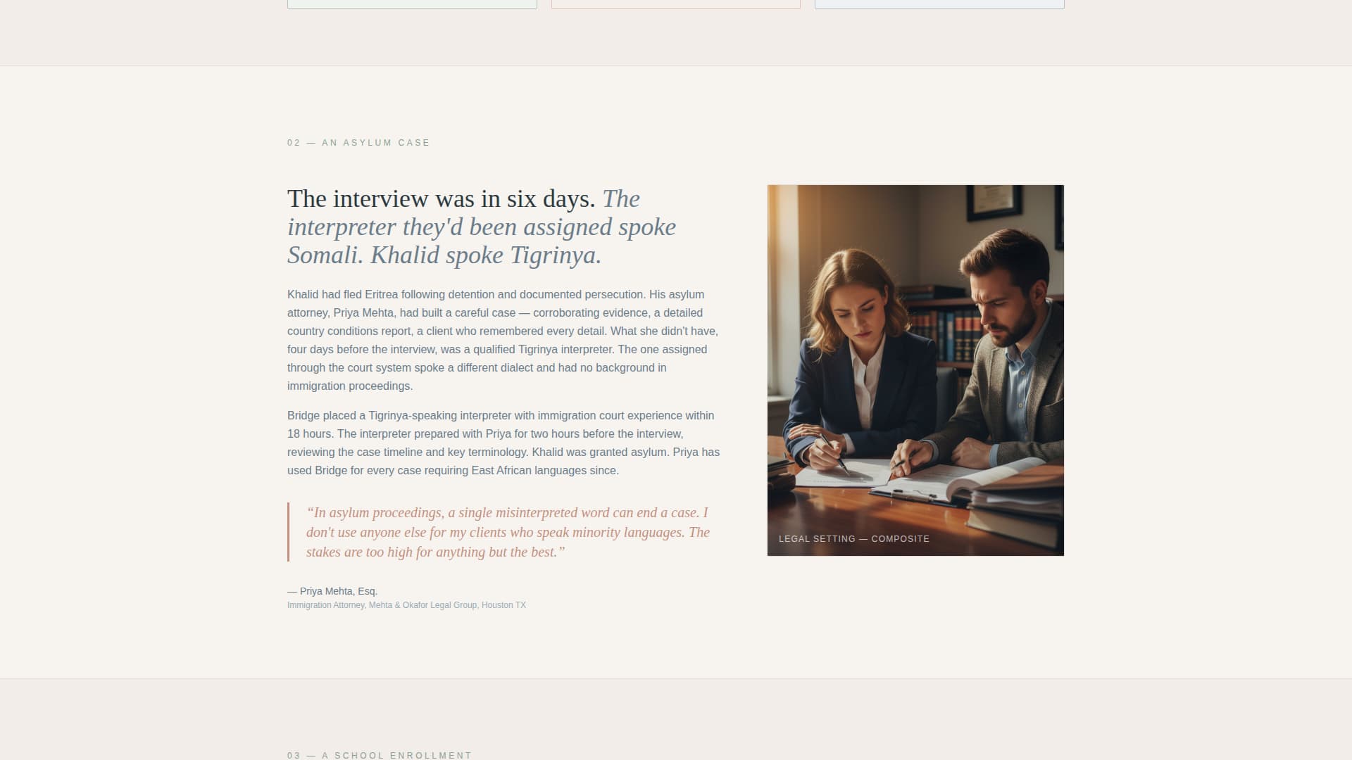 Bridge - Compassionate Interpretation Landing Page Template