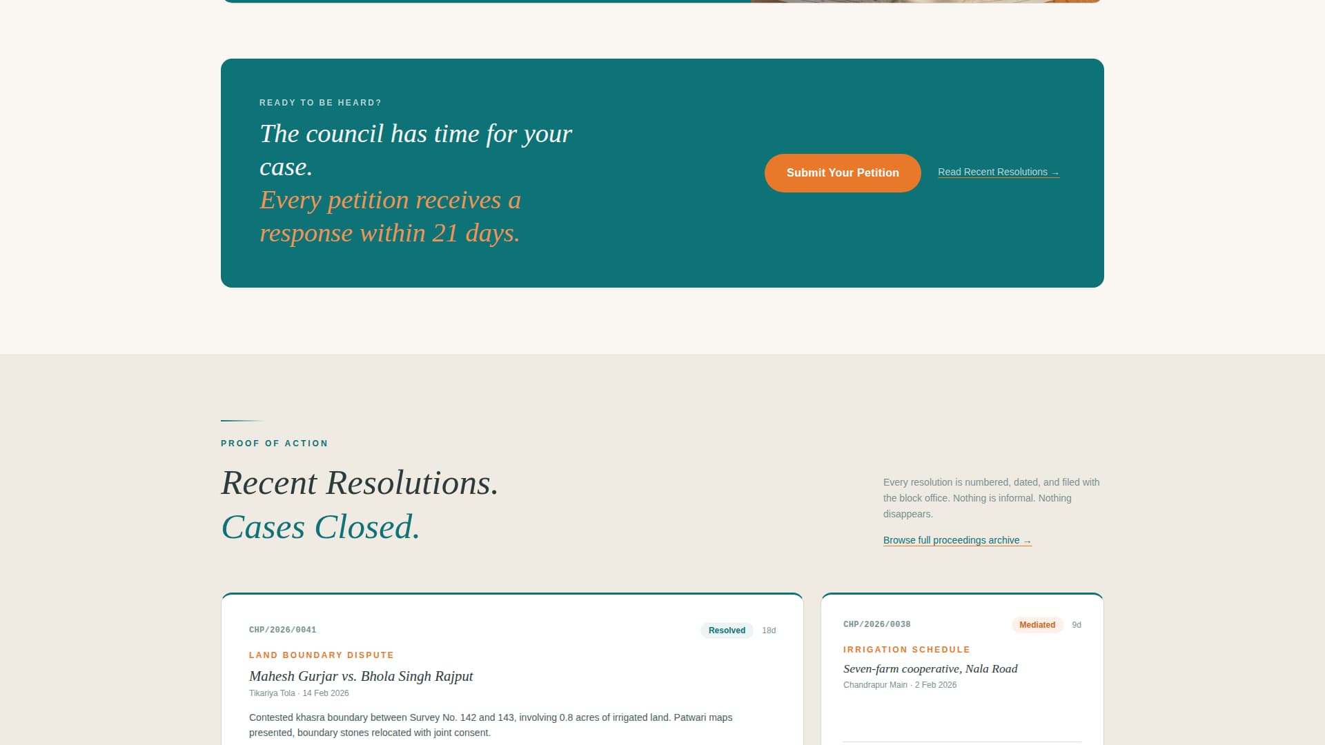 Panchayat - Authoritative Community Landing Page Template