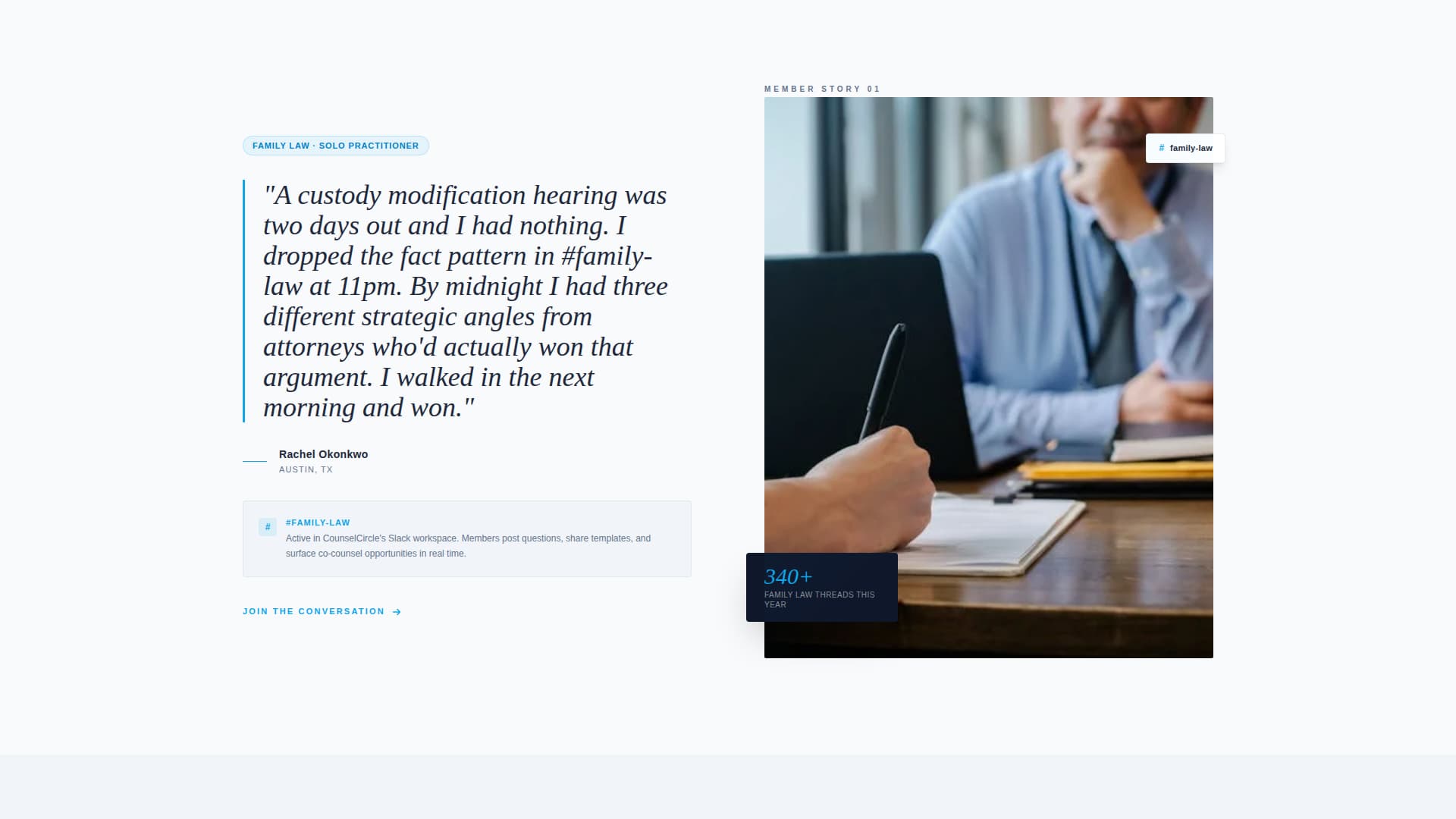 Counselcircle - Authoritative Lawyerscommunity Landing Page Template