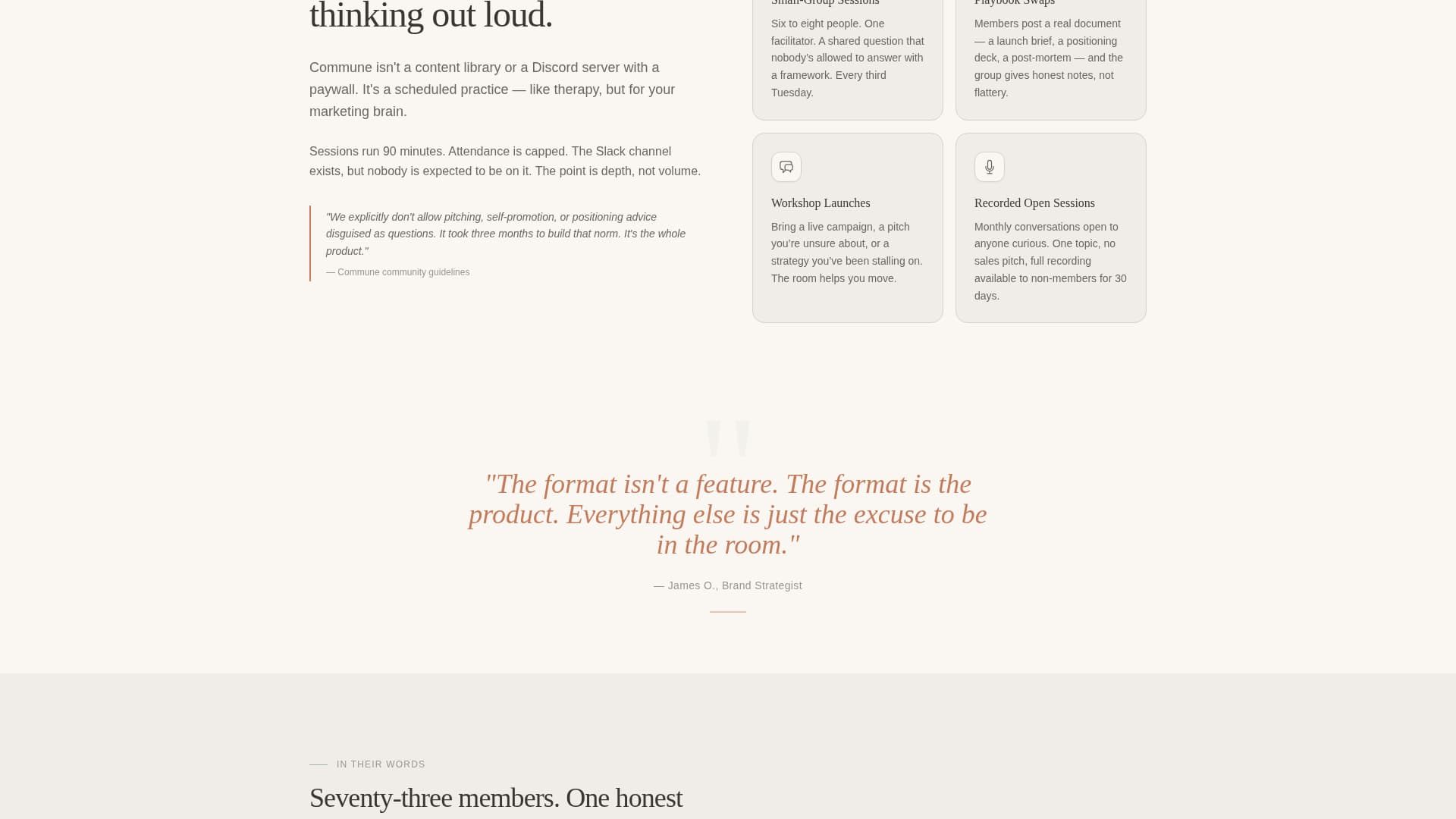 Commune - Restorative Marketers Landing Page Template