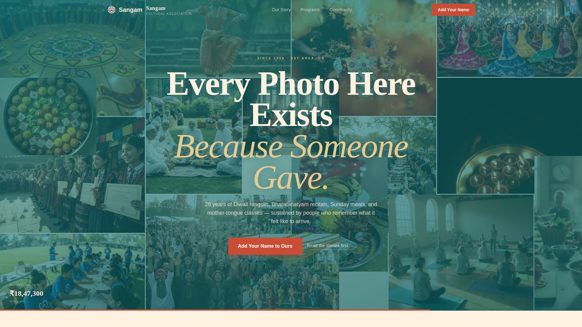 Sangam - Heartfelt Cultural Landing Page Template