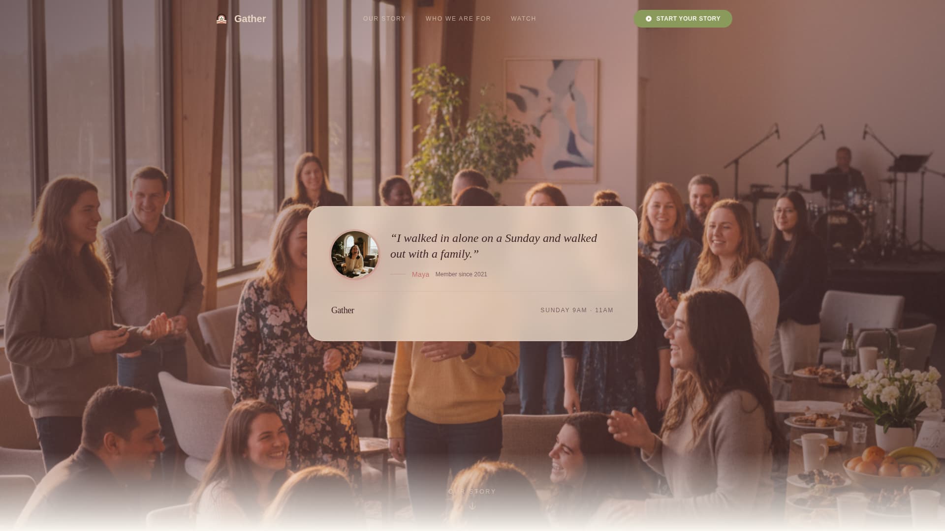 Gather - Inspiring Megachurch Landing Page Template
