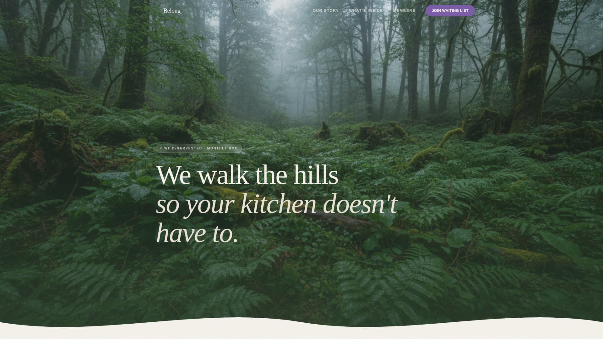 Belong - Enchanting Forager Landing Page Template