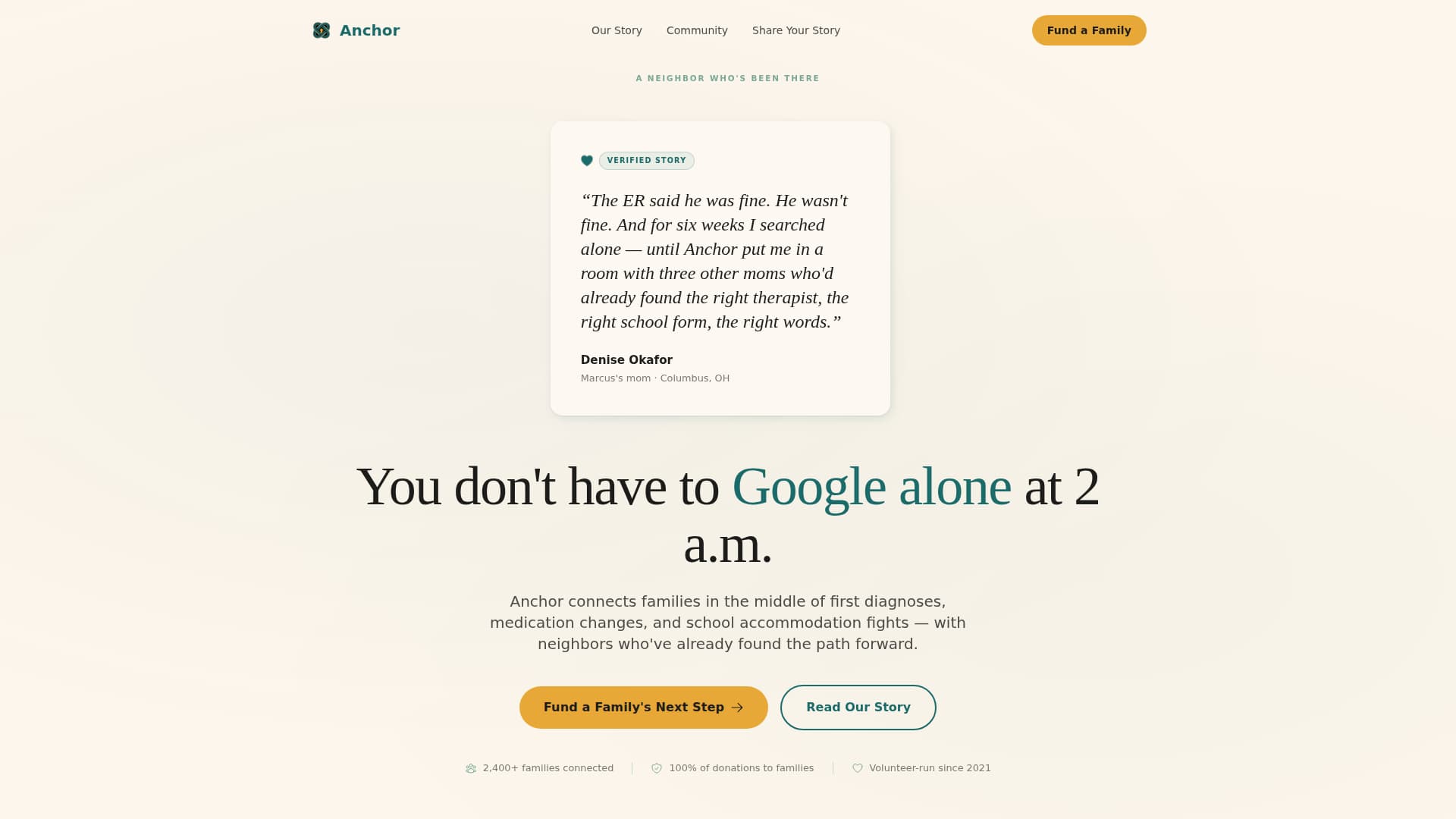 Anchor - Compassionate Nonprofit Landing Page Template