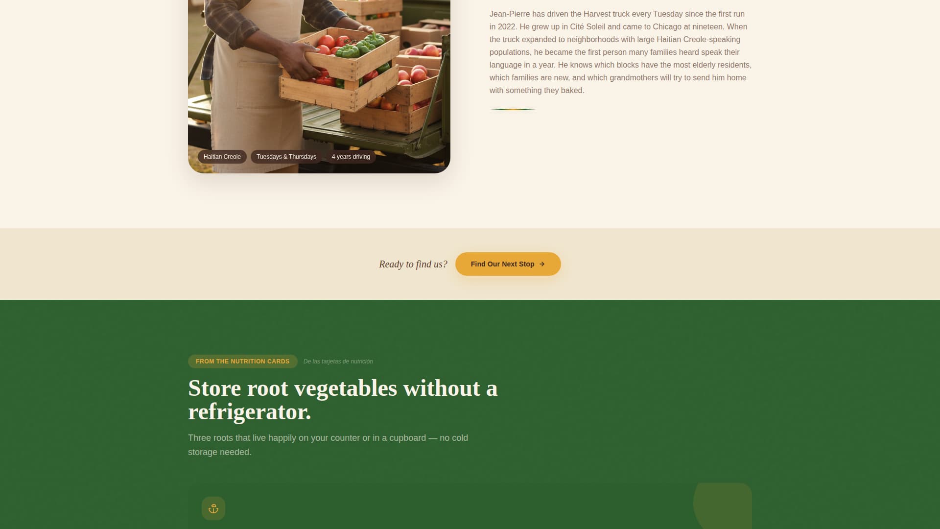 Harvest - Nourishing Mobilepantry Landing Page Template