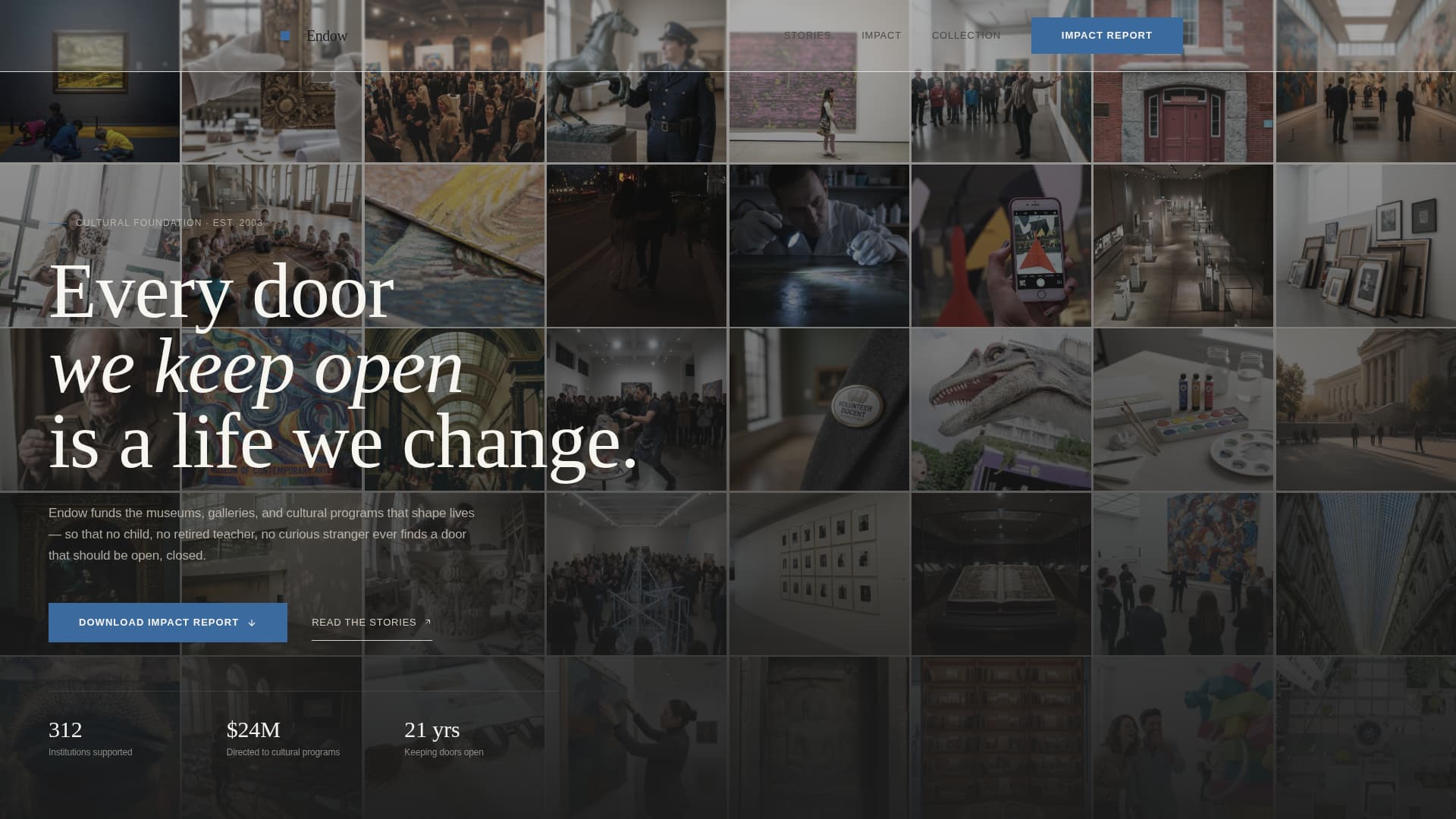 Endow - Inspiring Museum Landing Page Template