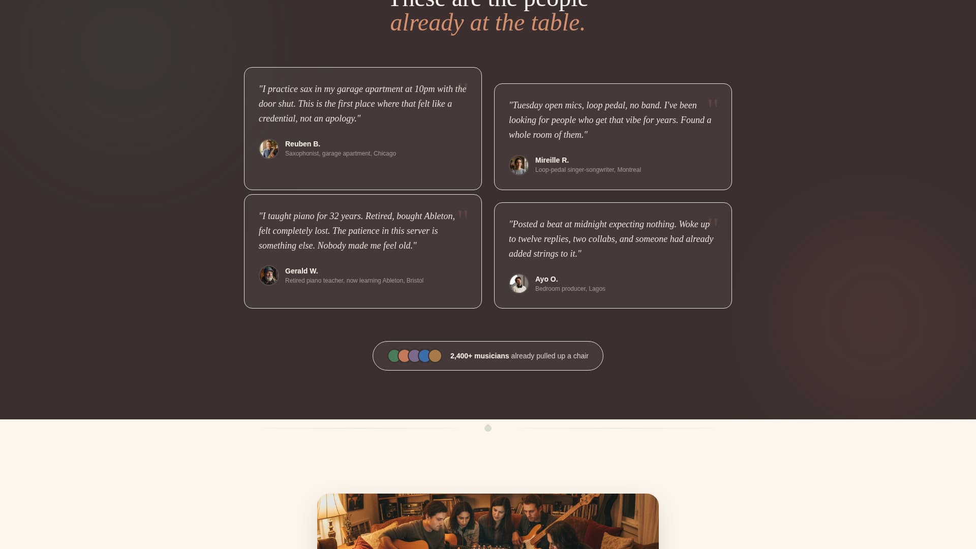 Jam - Welcoming Musicians Landing Page Template