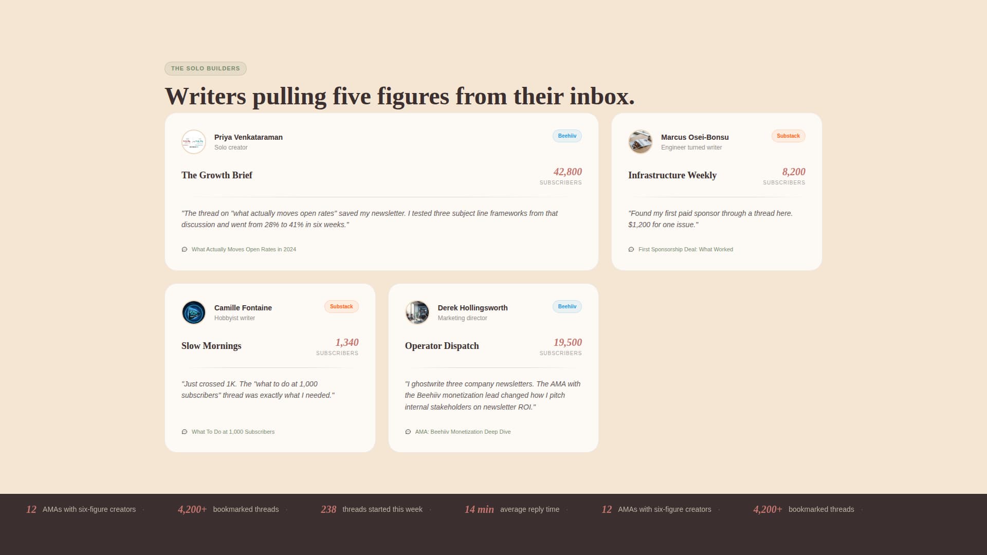 Writepublic - Thriving Newsletterwriters Landing Page Template