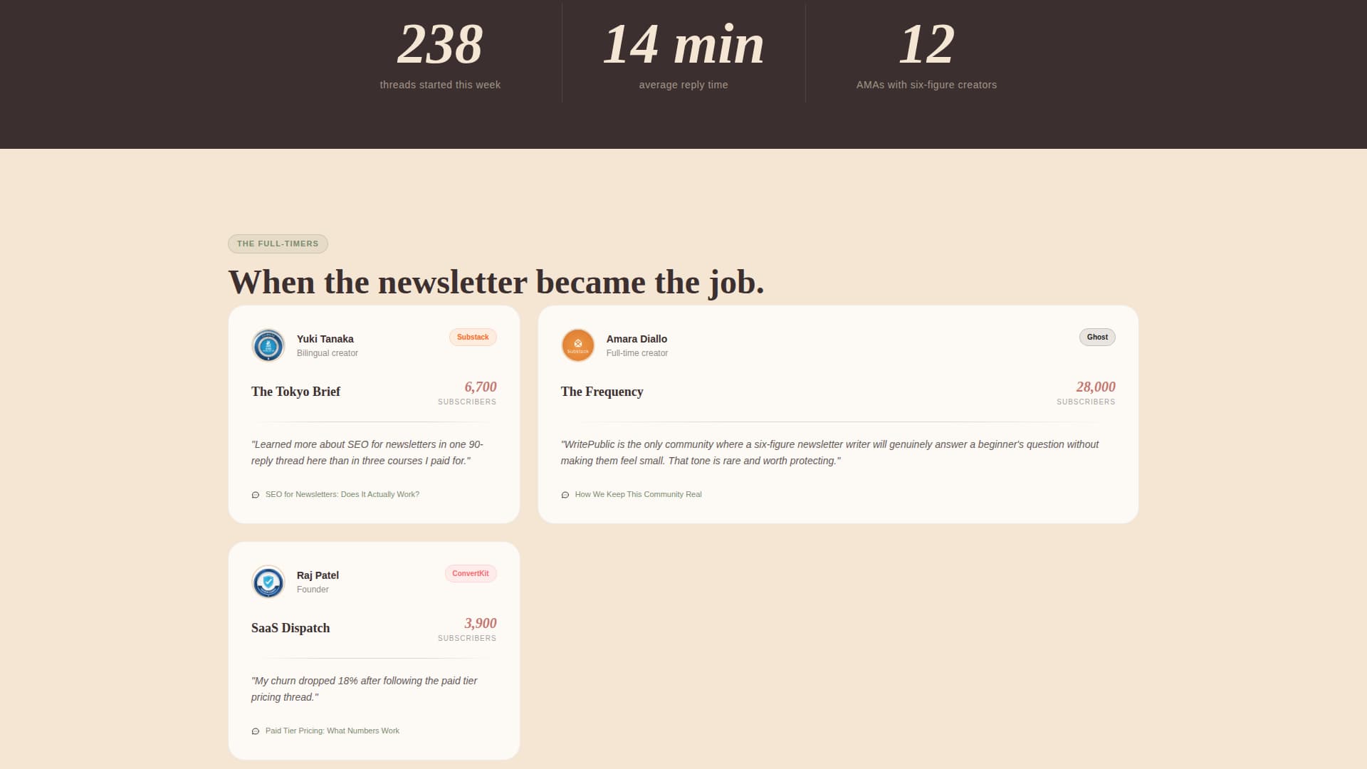 Writepublic - Thriving Newsletterwriters Landing Page Template