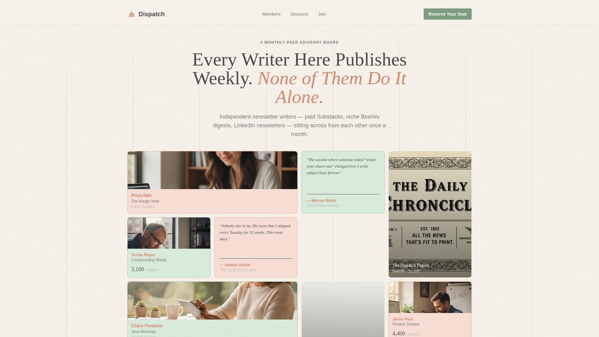 Dispatch - Earnest Newsletter Landing Page Template