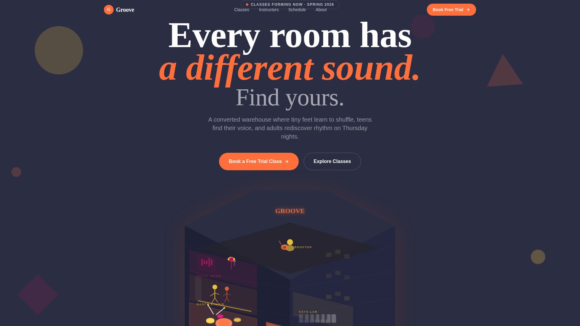 Groove - Playful Music Dance Landing Page Template
