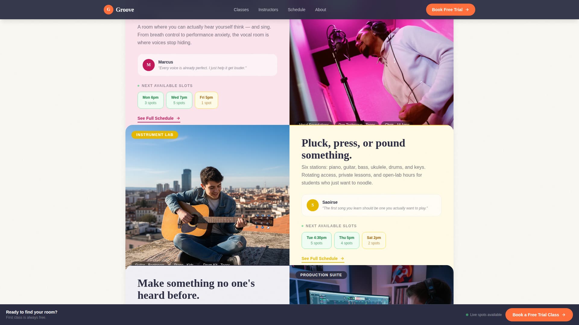 Groove - Playful Music Dance Landing Page Template
