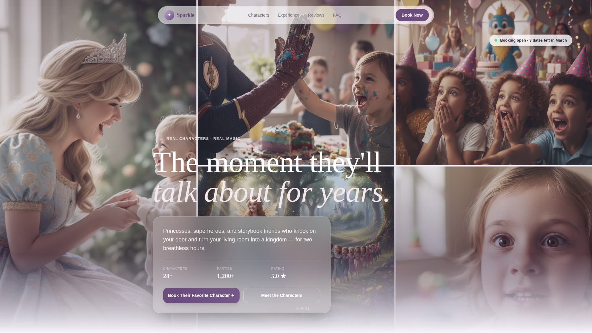 Kids Party & Entertainment Booking Website Template