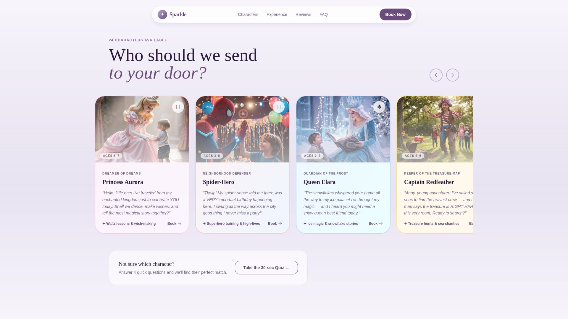 Kids Party & Entertainment Booking Website Template