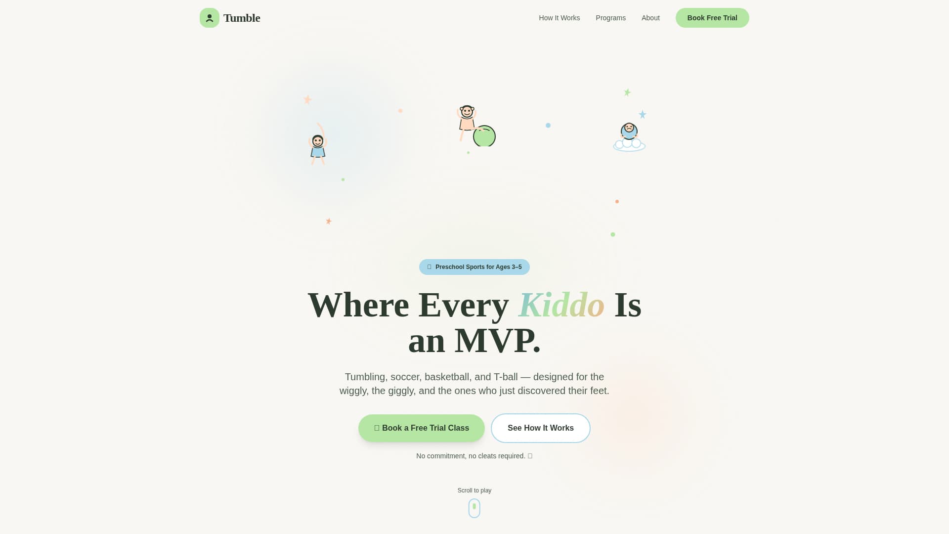 Preschool (3-5) Products & Specialist Booking Website Template
