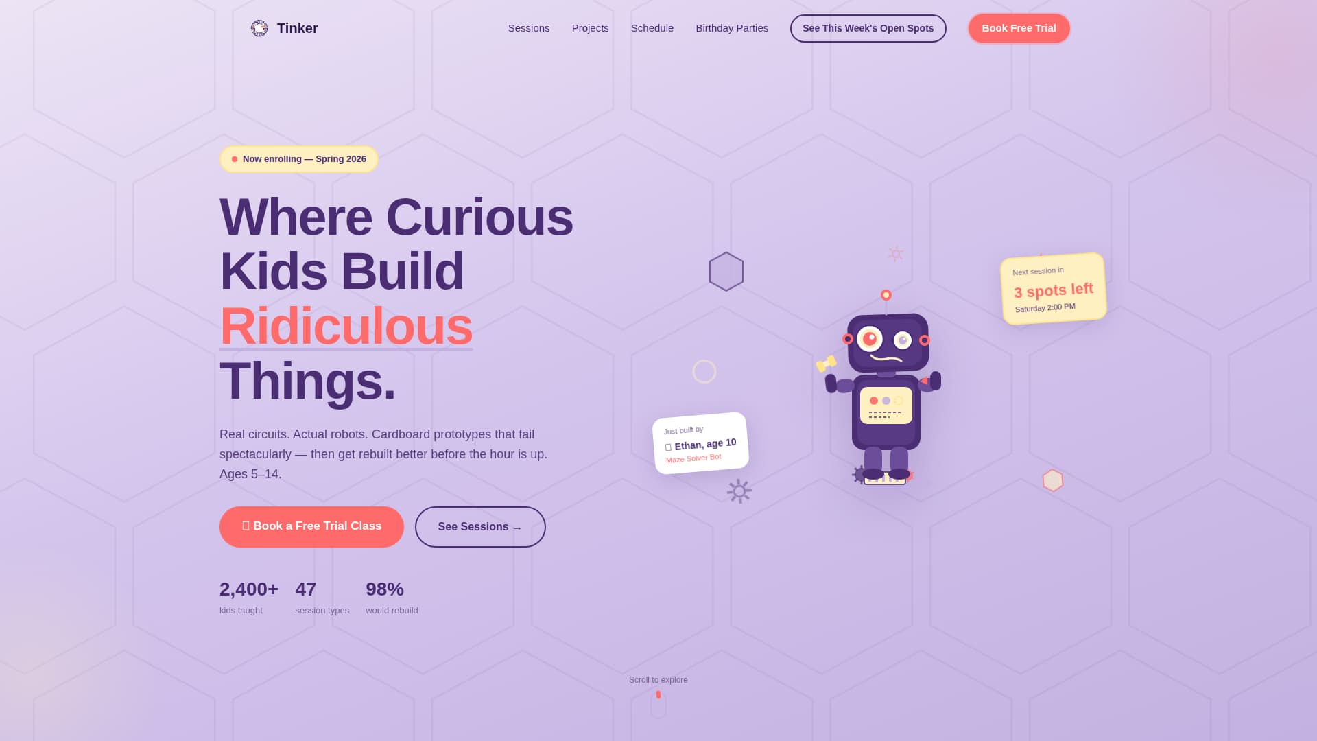 Kids Activity & Learning Center Booking Website Template