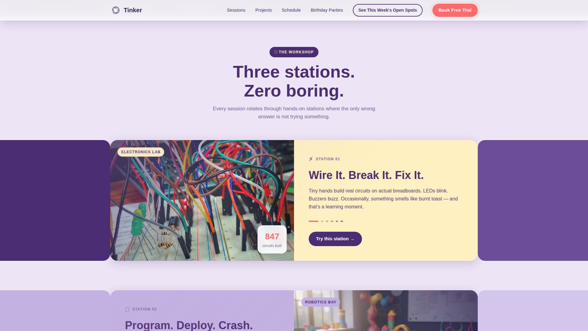 Kids Activity & Learning Center Booking Website Template
