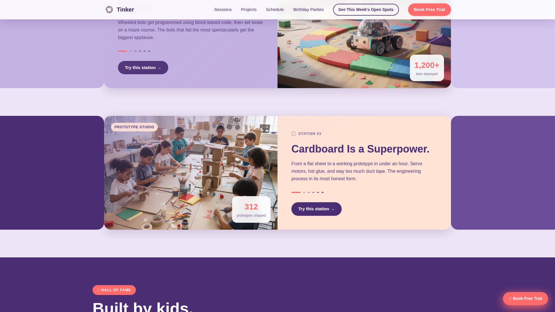 Kids Activity & Learning Center Booking Website Template
