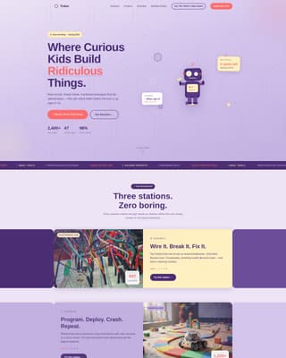 Kids Activity & Learning Center Booking Website Template