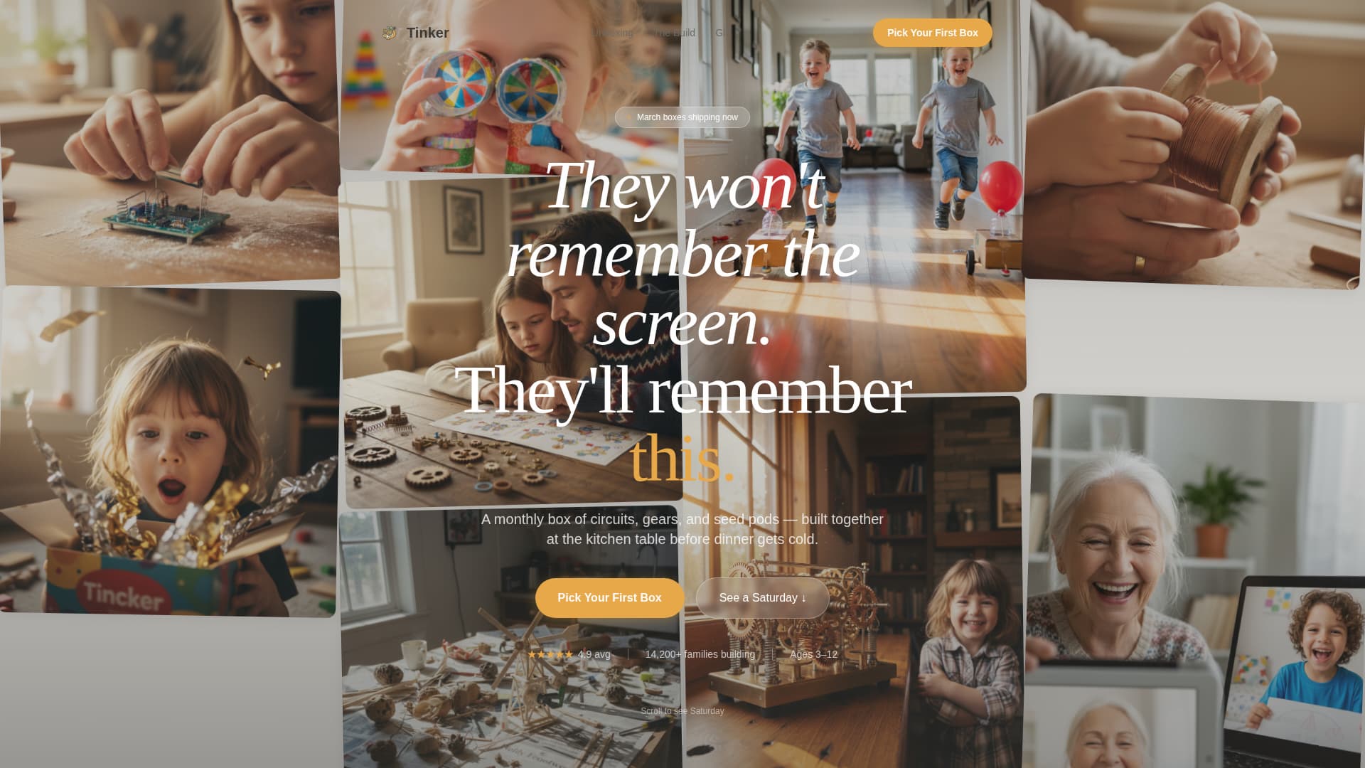 Tinker - Hands On STEM Landing Page Template