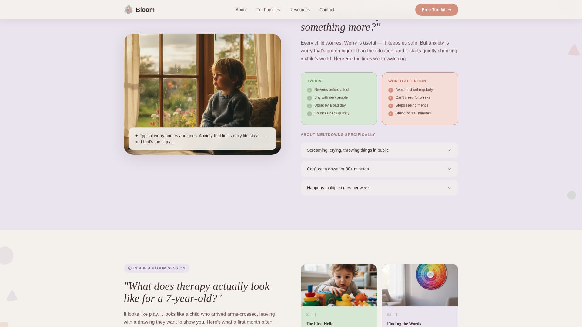 School Age (5-10) Products & Booking Website Template