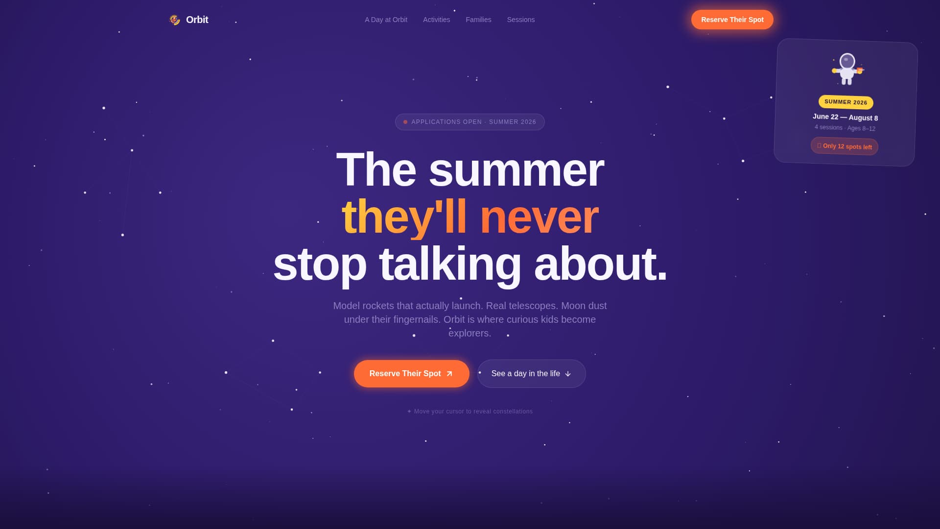 Summer Camp & Outdoor Program Booking Website Template