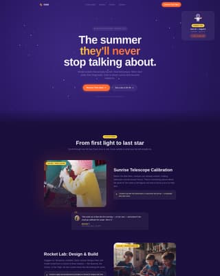 Summer Camp & Outdoor Program Booking Website Template