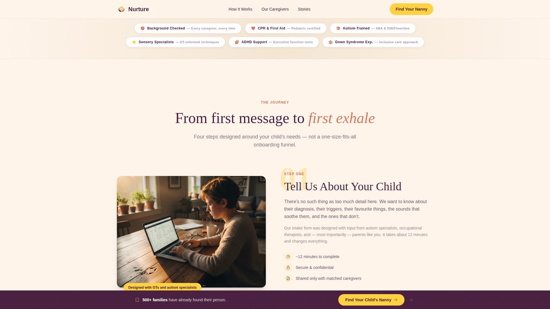 Nanny & Au Pair Booking Website Template