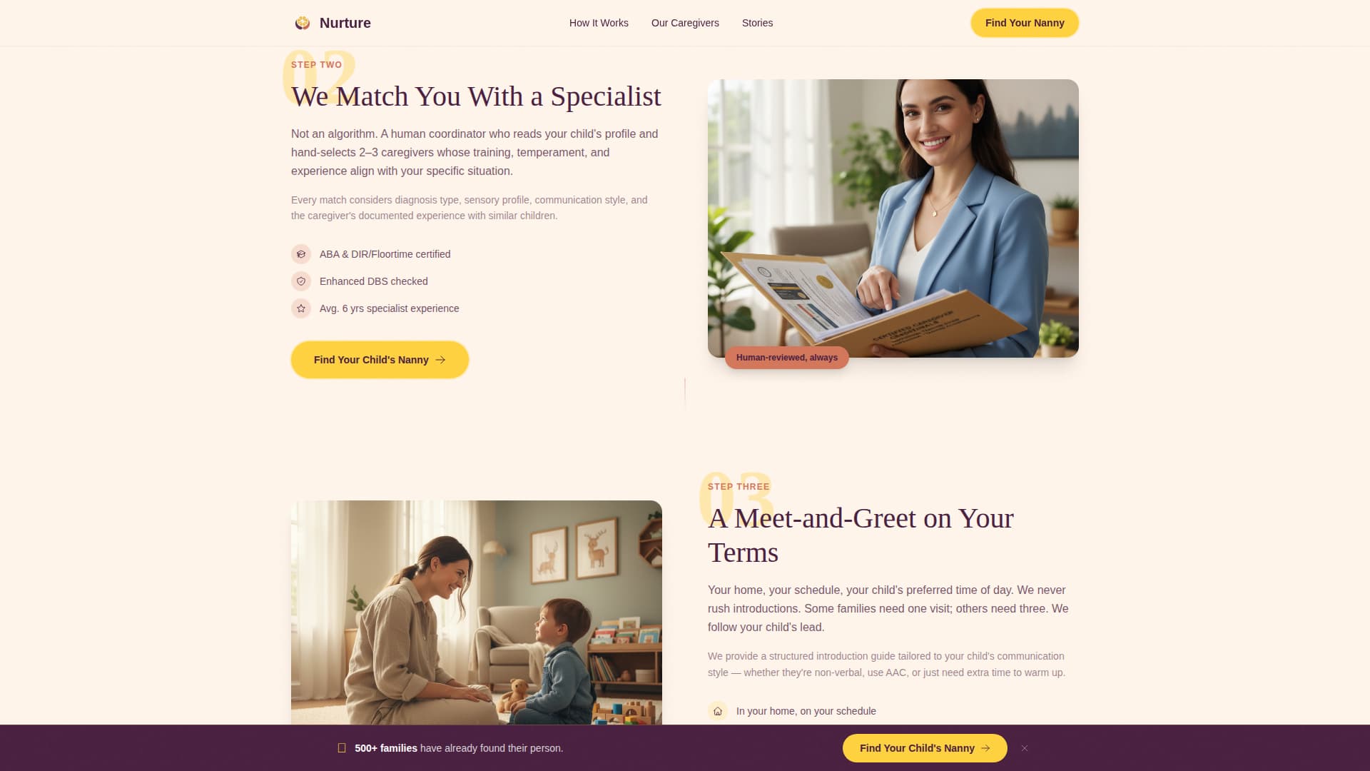 Nanny & Au Pair Booking Website Template