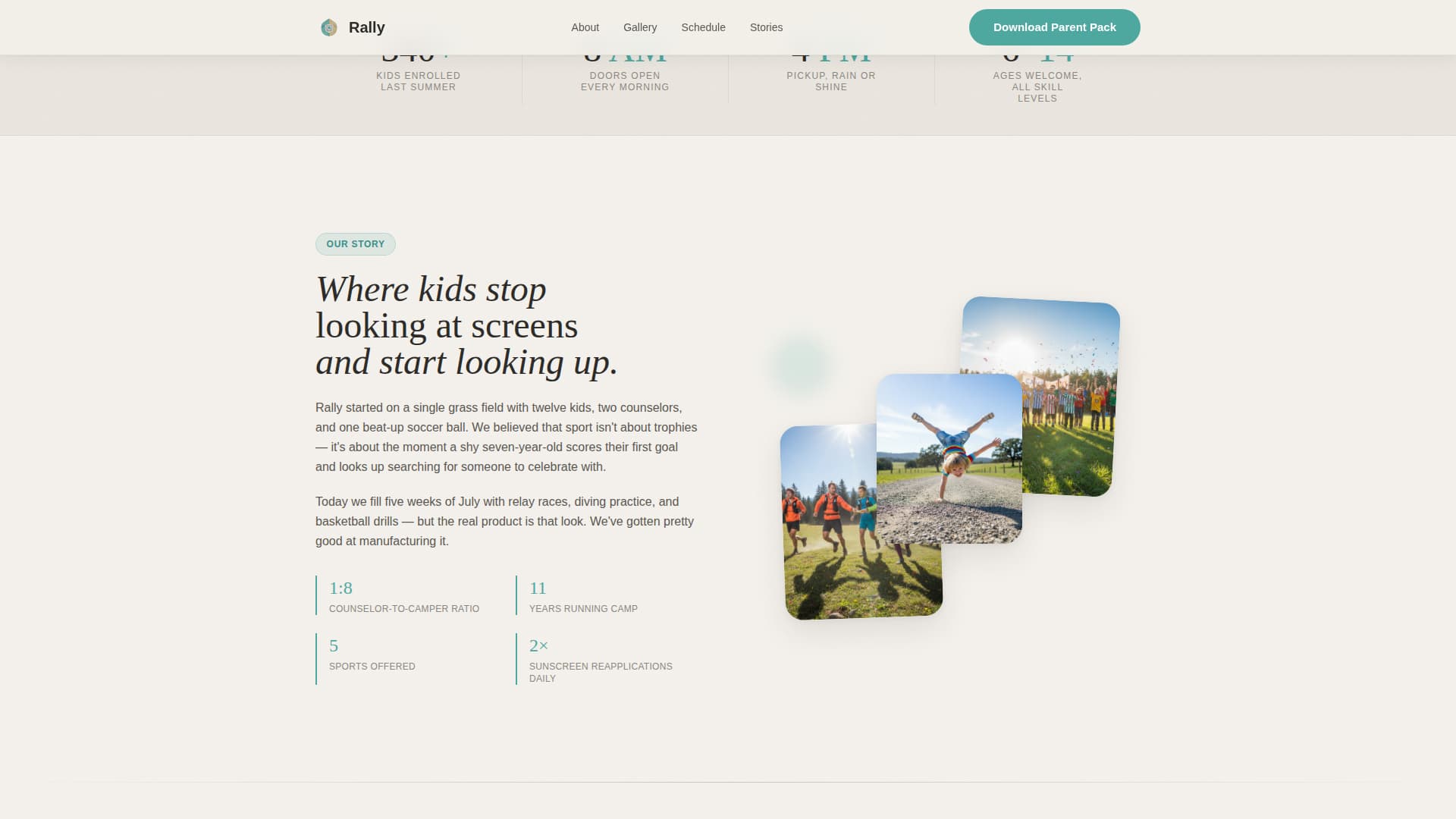 Summer Camp & Outdoor Program Specialist Booking Website Template