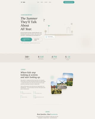 Summer Camp & Outdoor Program Specialist Booking Website Template