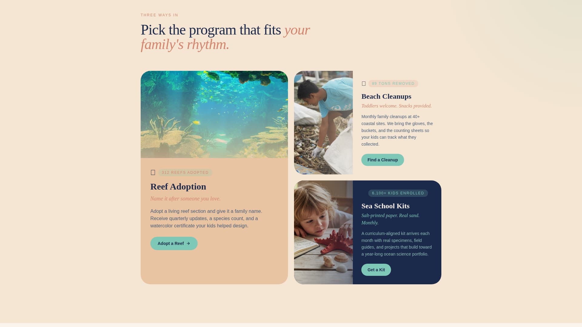 Tide - Heartfelt Conservation Landing Page Template