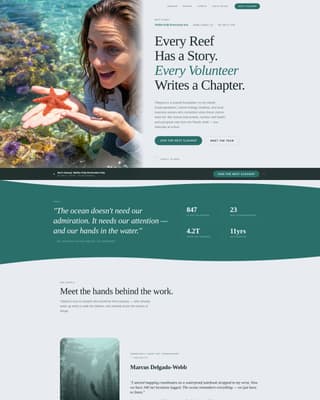 Tidepool - Inspiring Oceanconservation Landing Page Template